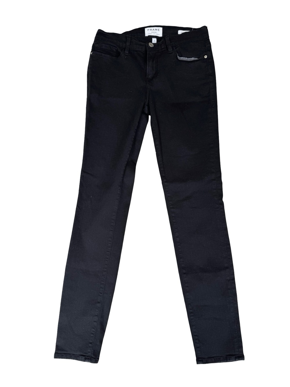 Frame Denim Black Skinny Jeans - High-Rise Women's